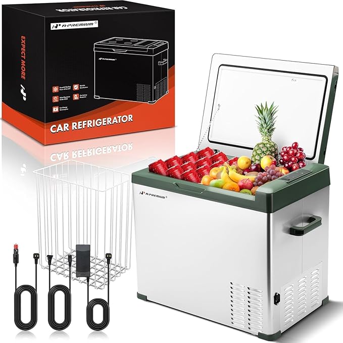 A-Premium 12 Volt Refrigerator 47QT/44.7L Portable Car Fridge Cooler (w/ ABS777 Cover), -4°F~68°F