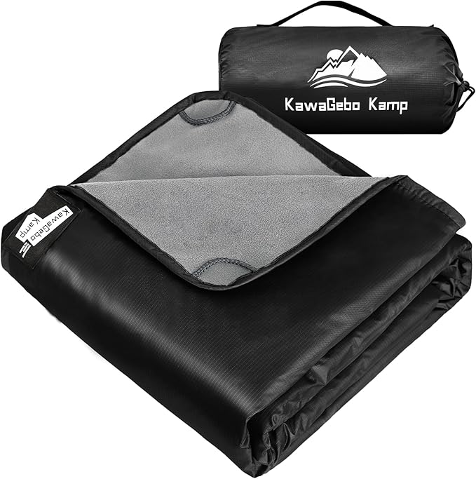 Fleece Waterproof Outdoor Blanket - Windproof Stadium Blanket for Camping, Picnics, and Sports Stay