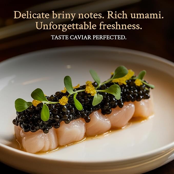 PETRUSCO Sevruga Black Caviar - Premium Fresh Seafood Sturgeon Fish Caviar - Rich, Buttery Flavor