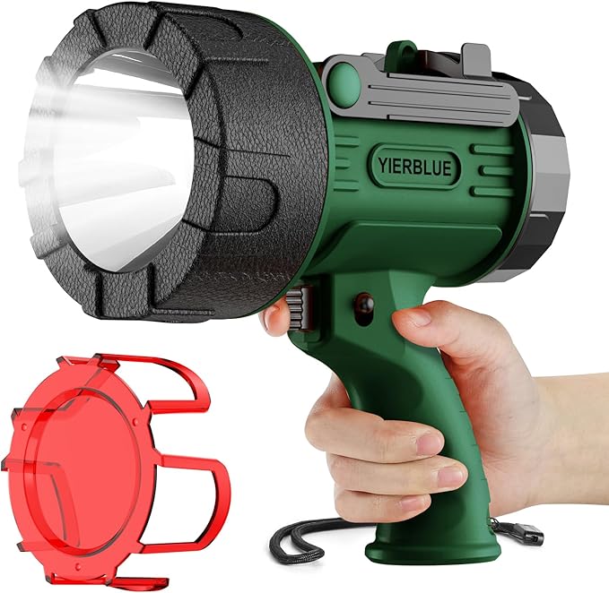 YIERBLUE Rechargeable Spotlight Flashlight, 1000,000 High Lumen LED Spotlight with Ultra-Long