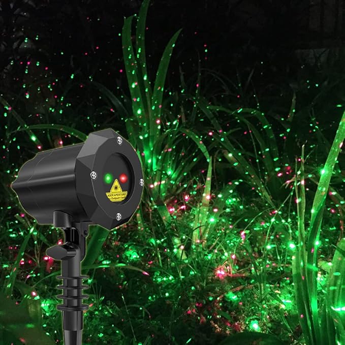 Poeland Garden Lights Moving Laser Christmas Lights Star Projector for Home and Garden