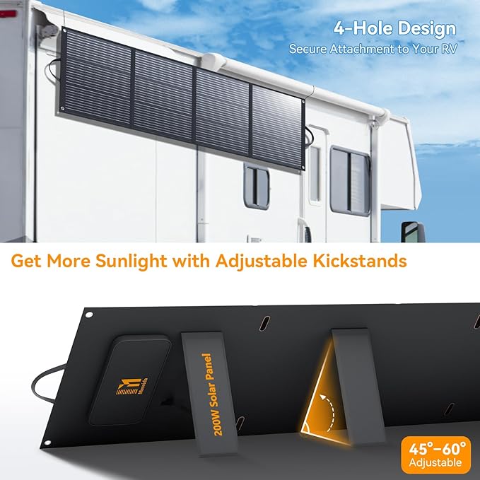 200 Watt Portable Folding Solar Panels IP68 Waterproof ETFE Coating 24V MC4 Output for Power