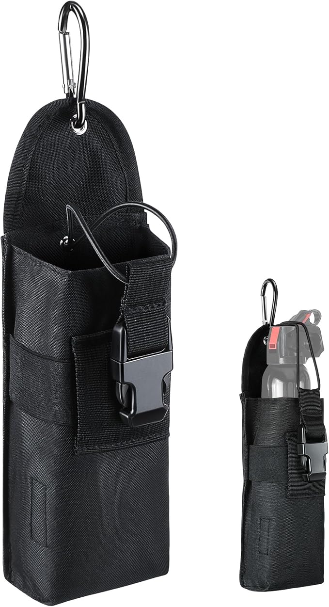 Bear Spray Holster with Quick Release Buckle (Spray Not Included), Nylon Holster with Hook & Loop