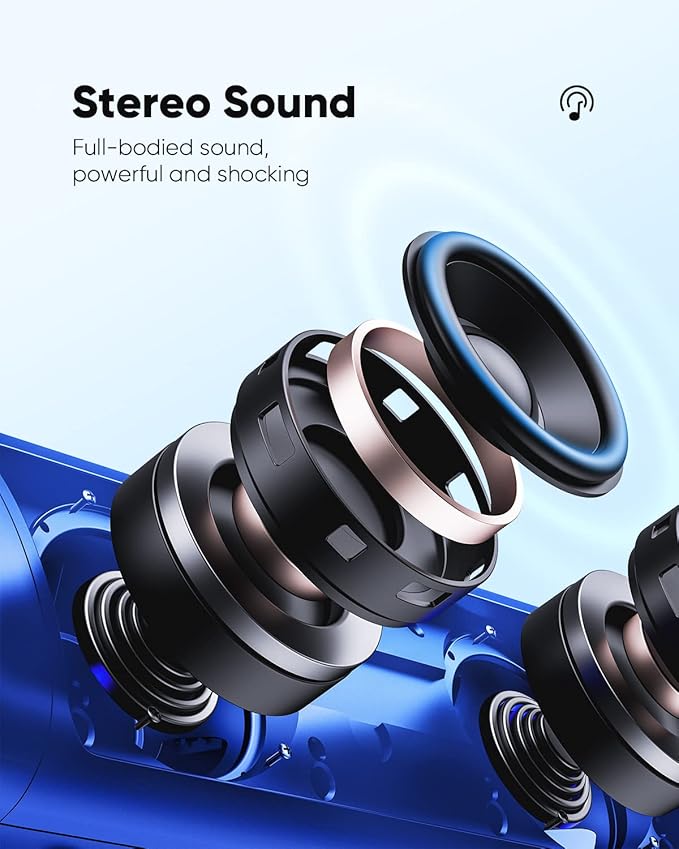 Bluetooth Speaker with HD Sound, Portable Wireless, IPX5 Waterproof, Up to 20H Playtime, TWS