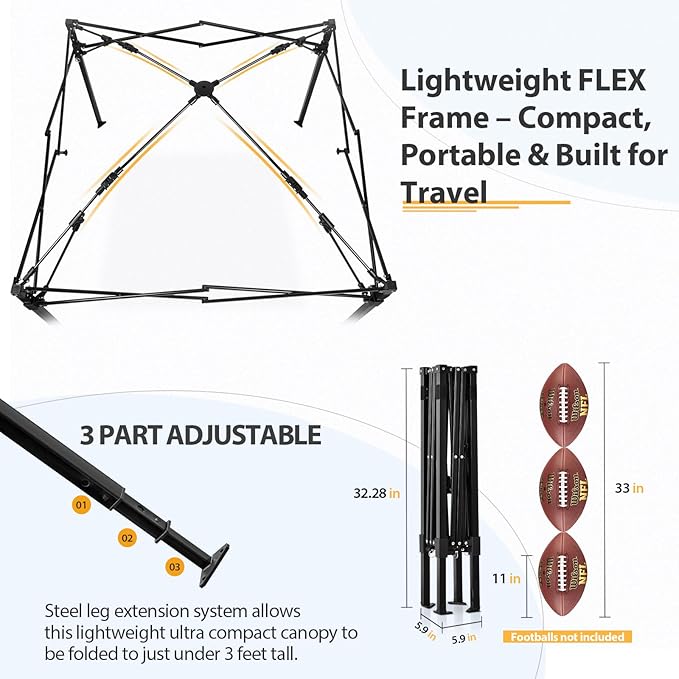 EAGLE PEAK Flex Ultra Compact 4x4 Pop-up Canopy, Sun Shelter, Changing Room, Portable Privacy