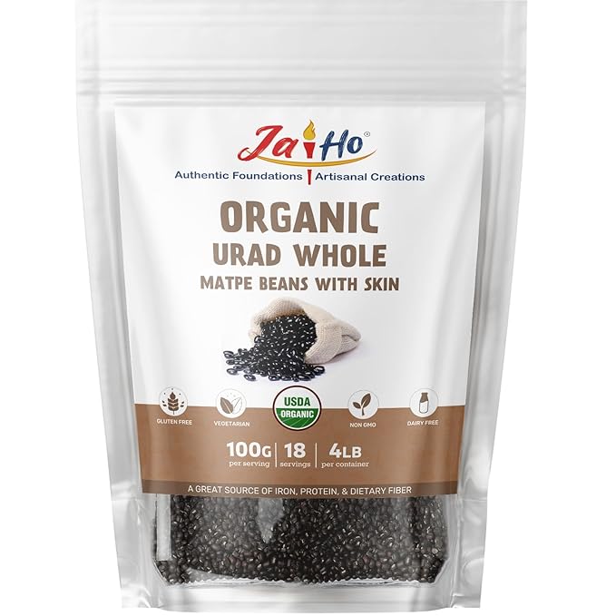 Jai Ho Certified Organic Kabuli Chana Garbanzo Beans 4 lb | Chickpeas Lentils | Indian Kabuli Chole