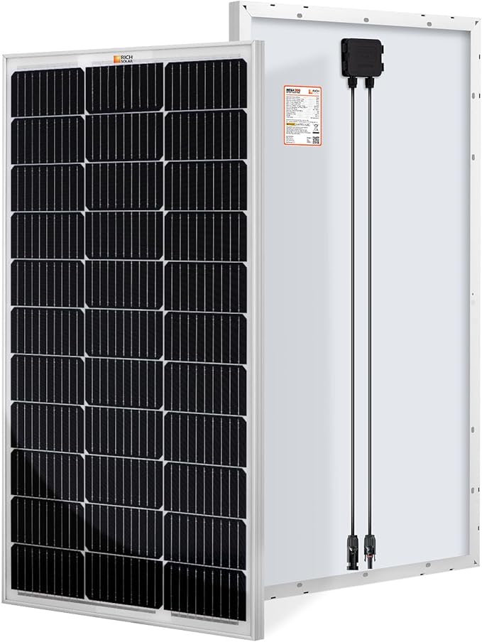 RICH SOLAR 100 Watt 12 Volt 9BB Cell Monocrystalline Solar Panel High Efficiency Solar Module