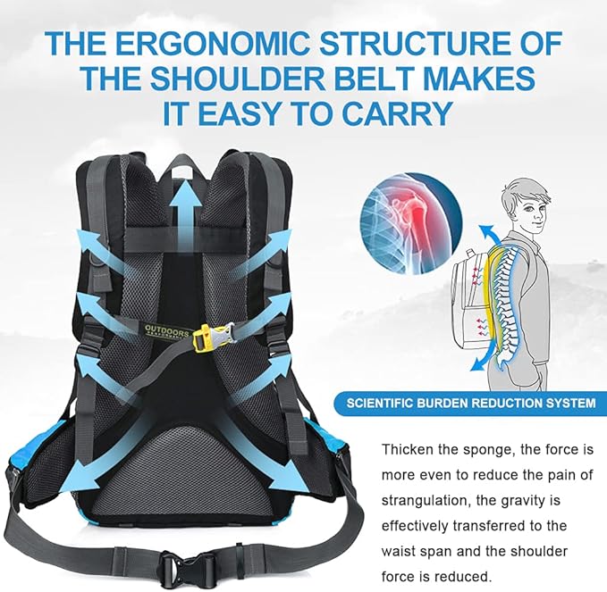 INOXTO lightweight Hiking Backpack 35L/40L Hiking Daypack with Waterproof Rain Cover for Travel