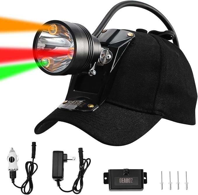 10W Coon Hunting Lights Headlamp for Coyotes Hog Predators, Rechargeable & IPX5 Waterproof, 6