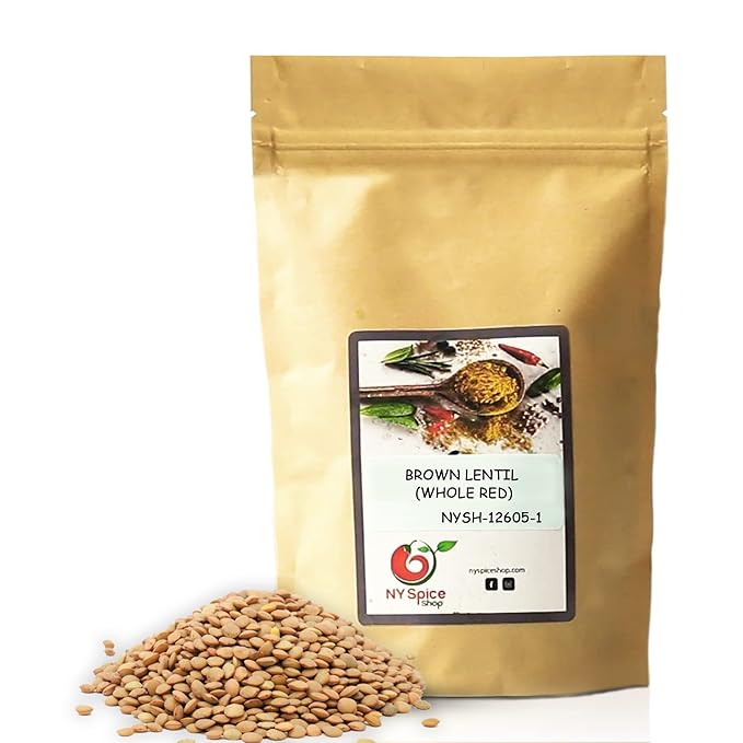 NY SPICE SHOP BROWN LENTIL (WHOLE RED) ??3 lbs. (Pound) Desi Masoor (Masur) Whole - Brown Lentils