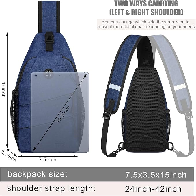 Crossbody Bags for Women Men Trendy Sling Bag Bakpack Casual Chest Bag with Convertible Shoulder