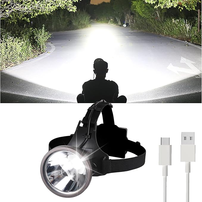 Super Bright Headlamp, Led Rechargeable Head Lamp with Battery Powered for Adult- Motion Sensor