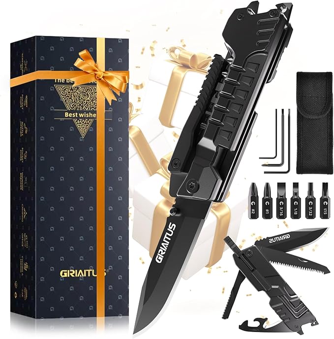 Multi-Tool Gifts for Men, Christmas Stocking Stuffers for Dad from Daughter Son, Multitool Knife 17