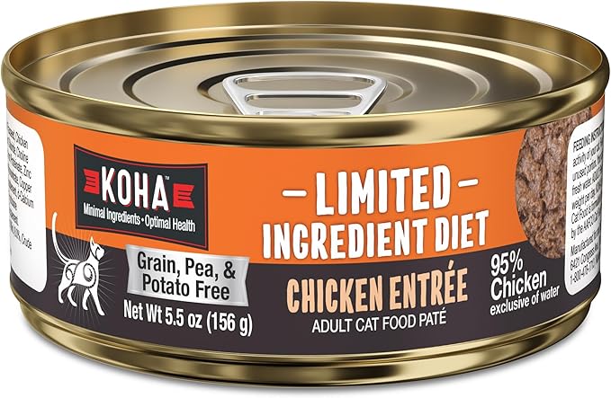 KOHA Limited Ingredient Diet Chicken Pate for Cats - Single Meat Wet Cat Food for Sensitive