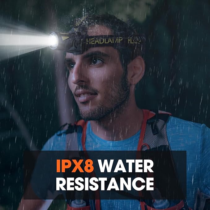 MAXME100® Triple-Beam High-Power Rechargeable Headlamp 5700K with Motion Sensor, Rechargeable LED