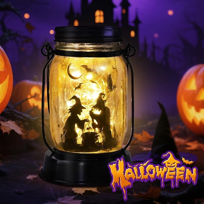 Halloween Decorations Halloween Decor Witch Solar Lanterns Witch Decorations Outdoor Lights Solar