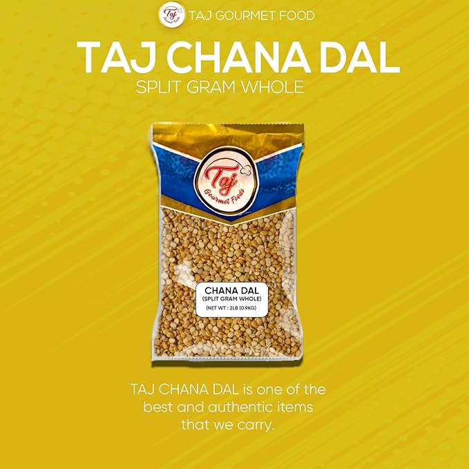 TAJ Chana Dal 2lbs | Split Desi Chickpeas withou Skin | All Natural | Indian Origin