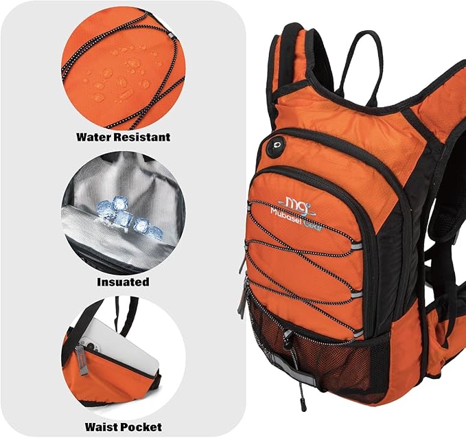 15L Insulated Hydration Backpack Pack with 2L Water Bladder Lightweight Hiking Backpack Bag for