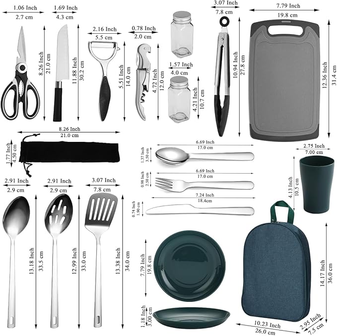 Berglander Camping Essentials, Camping Cooking Utensils Set, Camping Accessories Gear Must Haves