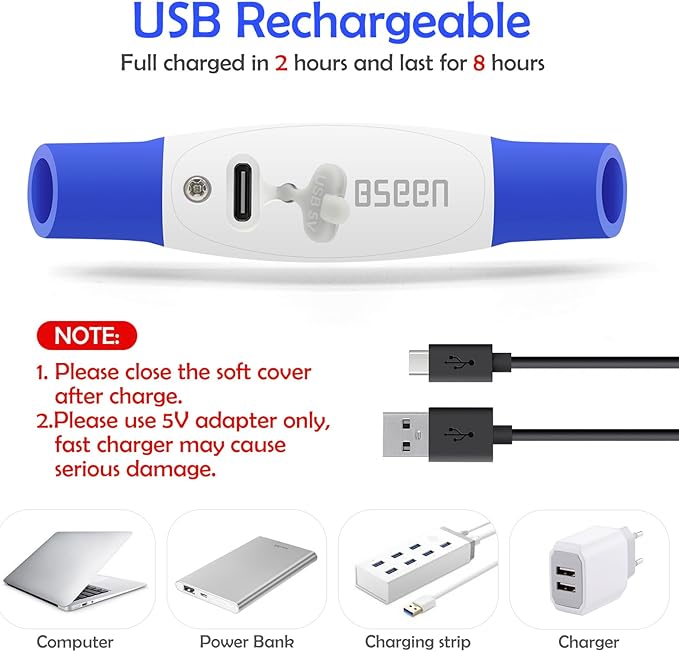 Light up Dog Collar, BSEEN USB Rechargeable Flash Dog Necklace Light, Pet Safety Collar Makes Your
