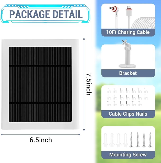 3 Pack - Solar Panel for Ring Camera, Compatible with Ring Spotlight Cam Plus/Pro(Battery) & Rings