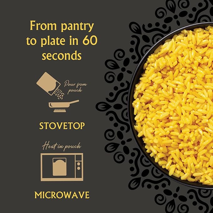 Mina Saffron Rice, Festive Rice, Pearl Couscous, Variety Pack of 6, Ready to Eat, Microwavable
