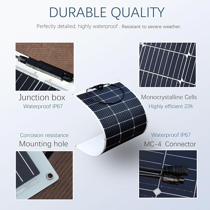 XINPUGUANG Flexible Solar Panel 100W 12V Monocrystalline 400W Solar Kit 40A Charge Controller