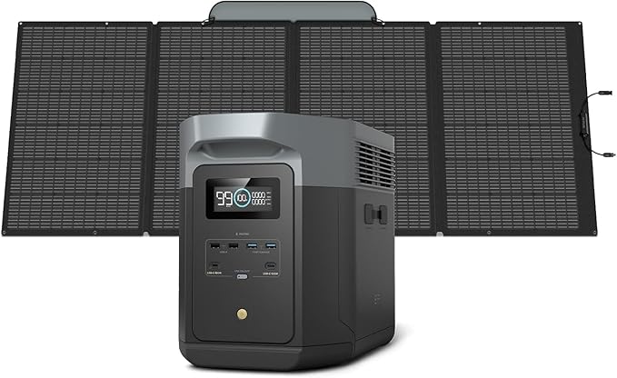 EF ECOFLOW Solar Generator DELTA 2 Max 2048Wh With 400W Solar Panel, LFP Battery Portable Power
