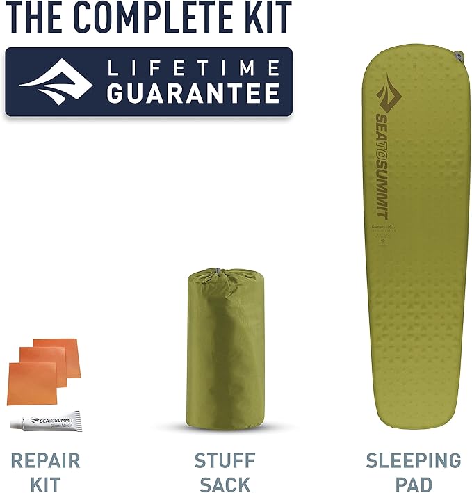 Sea to Summit Camp Self-Inflating Foam Sleeping Mat for Camping and Backpacking, Rectangular