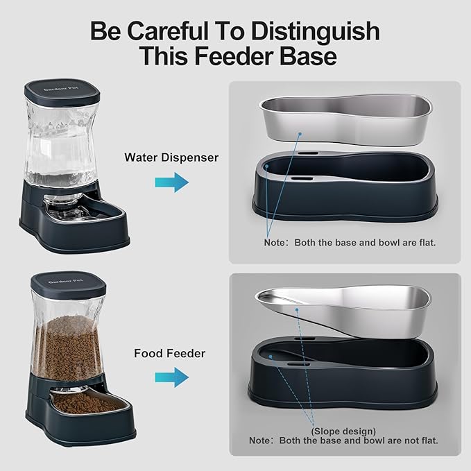 Gardner Pet Automatic Dog Water Dispenser Gravity Stainless Steel Waterer & Food Feeder Set, 100%