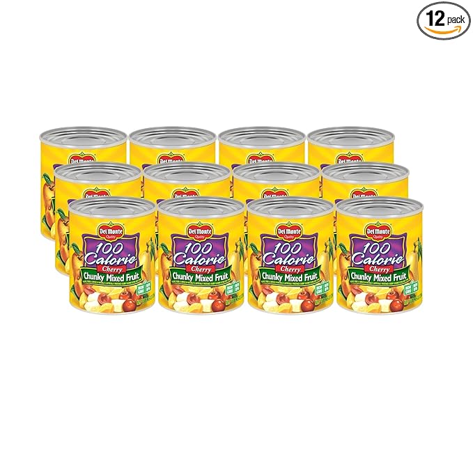 Del Monte Canned Cherry Chunky Fruit Cocktail in Light Syrup, 8.25 Ounce (Pack of 12)