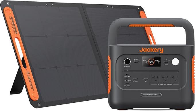 Jackery Solar Generator 1000 v2 with 100W Solar Panel,1070Wh Portable Power Station LiFePO4