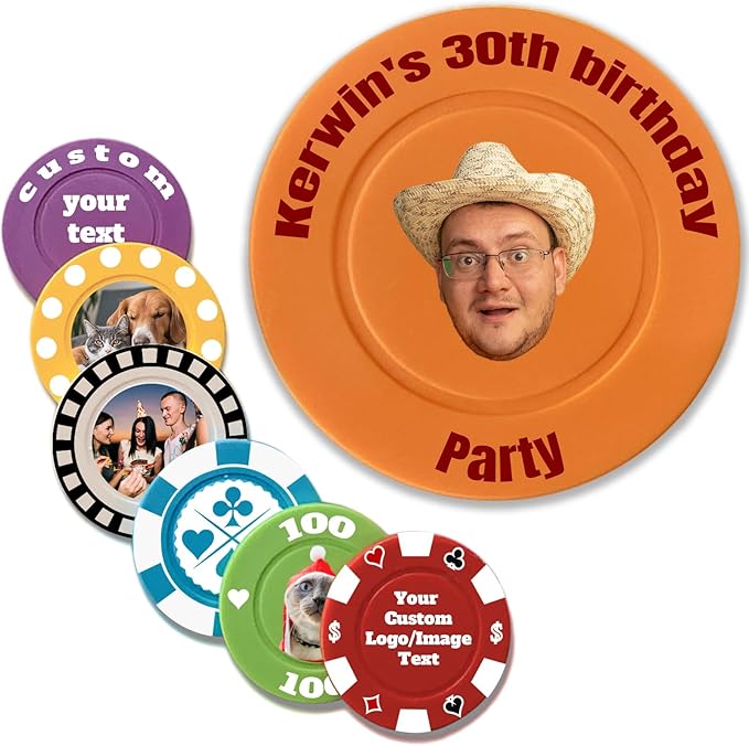 Custom Poker Chips Personalized Plastic Poker Chips with Logo Funny Parties Chips Print Your Photo