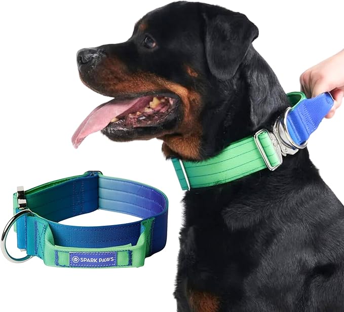 Spark Paws Tactical Dog Collar - Heavy Duty, Premium Quality, Thick and Durable for Large and