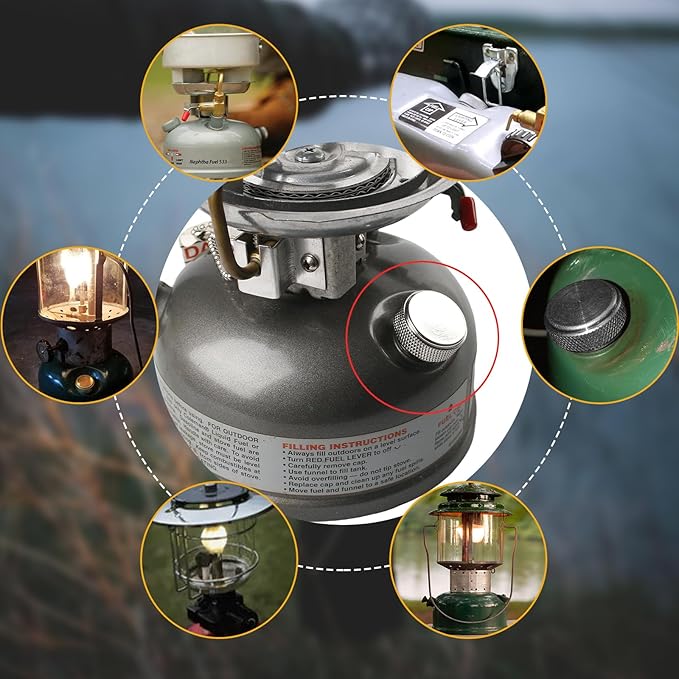 Filler Cap Lantern, Compatible with Replacement Parts for Coleman Lanterns and Stoves – Brass
