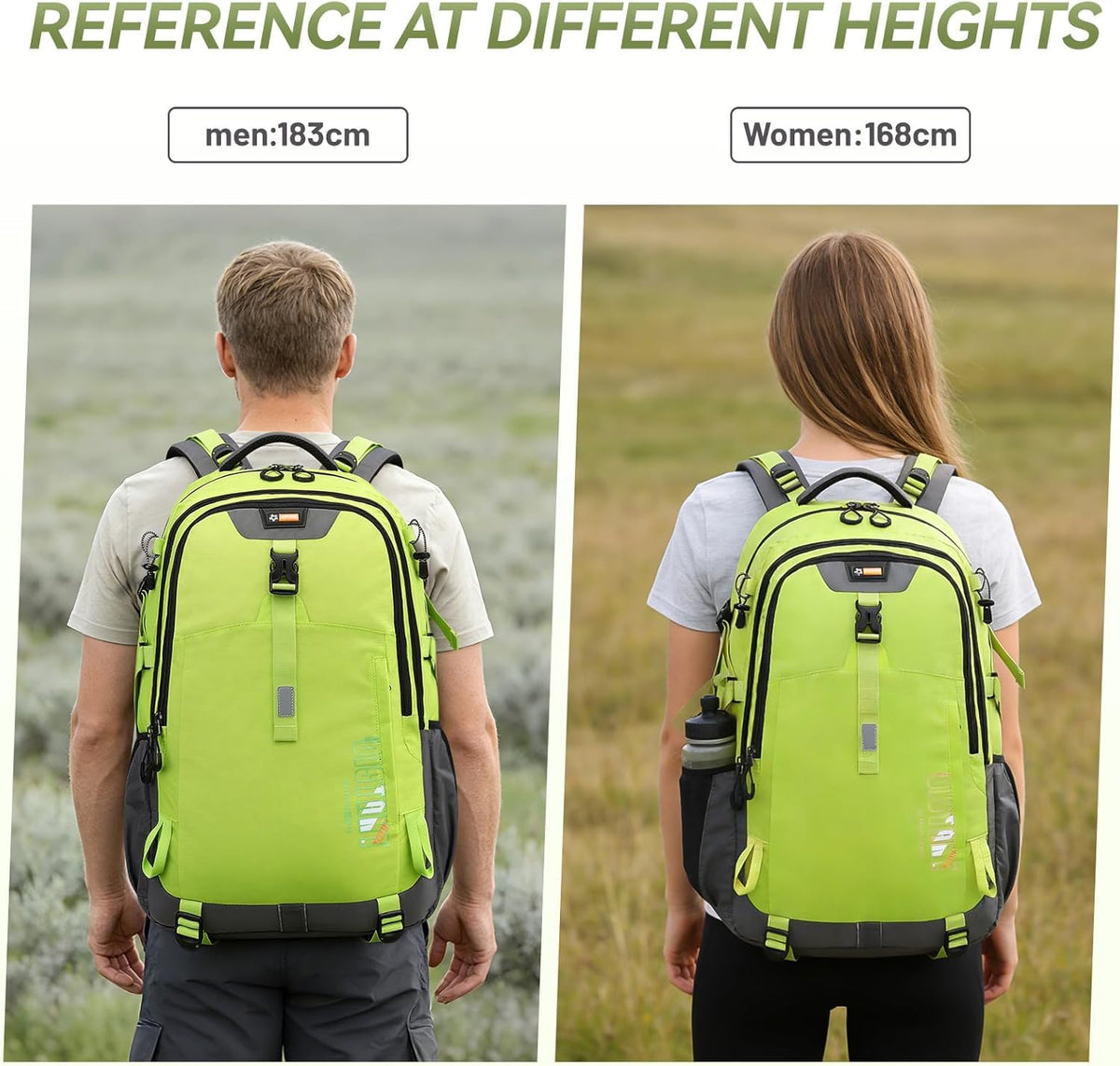 Super Eager Hiking Backpack - 50L, Waterproof, Green - product view 6