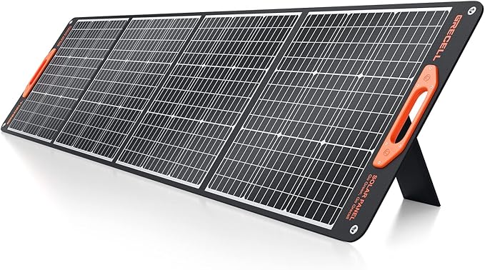 200W Portable Solar Panel for Power Station Generator, 12V/24V Flexible Foldable Solar Panel Kit