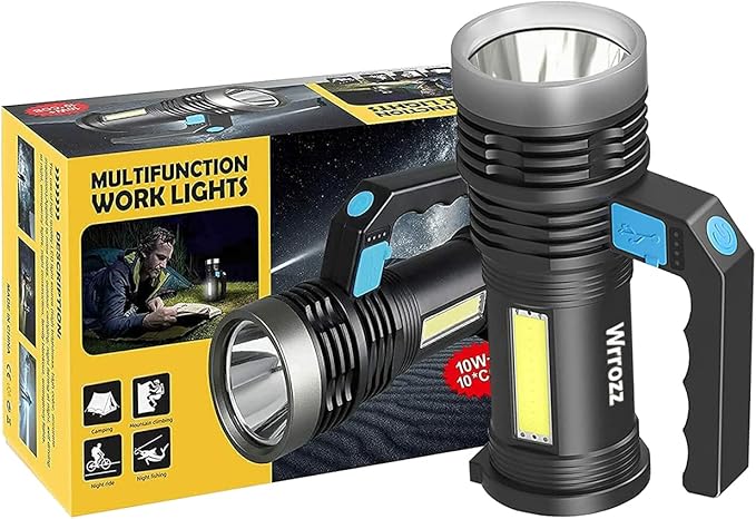 LED Flashlight High Lumens USB Rechargeable Flashlight for Camping, Hiking, Walking, Powerful