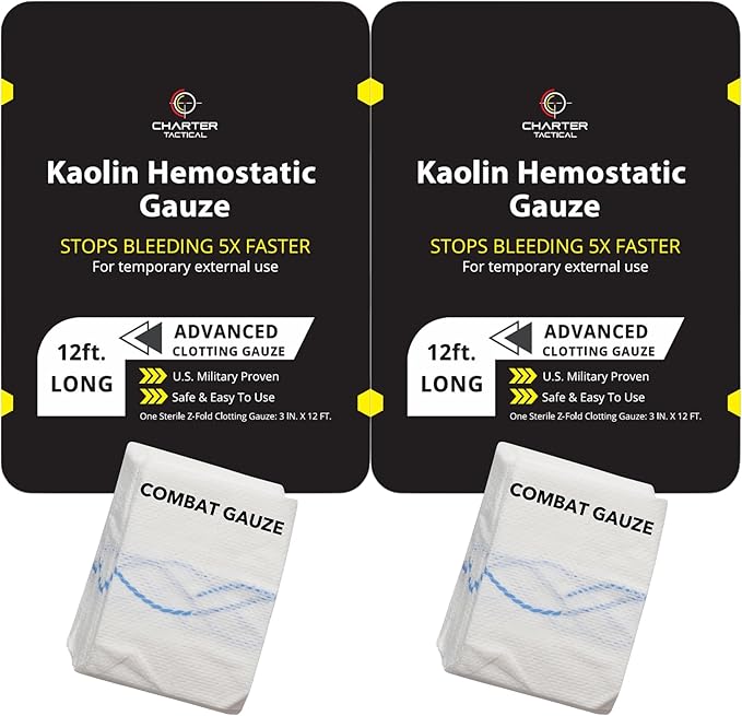 First Aid Advanced Quick Clotting Combat - Flexible Hemostatic - Stop The Bleed kit Faster Wound