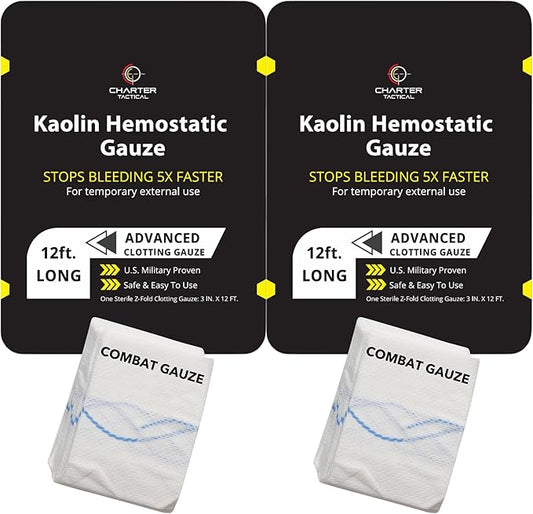 First Aid Advanced Quick Clotting Combat - Flexible Hemostatic - Stop The Bleed kit Faster Wound