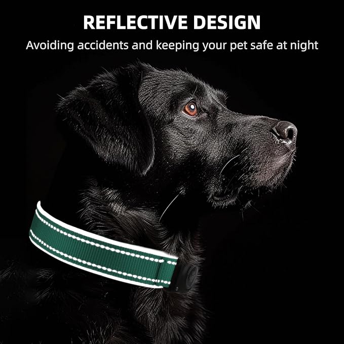 Airtag Dog Collar - 100% Waterproof Air tag Dog Collar Holder for Apple AirTag, Reflective, Soft