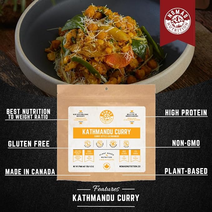 Nomad Nutrition Kathmandu Curry | Instant Freeze Dried Backpacking & Camping Food | Plant-Based