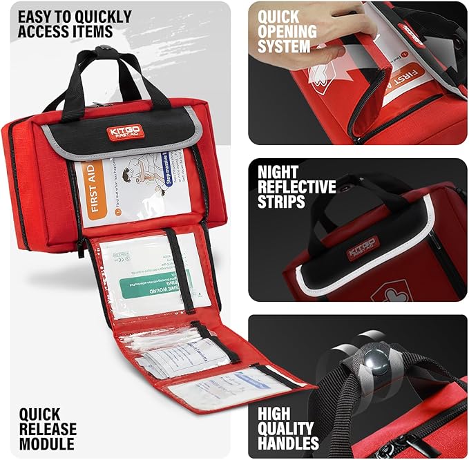First Aid Kit - Waterproof Compact Small Emergency Medical Trauma Kit for Home, Travel, Camping