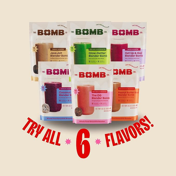 The Bomb Co. Blender Bomb, The OG, Superfood Smoothie Mix with Chia Seeds, Hemp Seeds, Flax Seeds