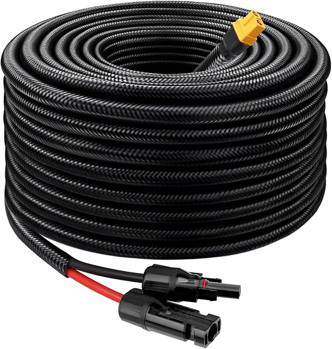 Solar to XT60 Cable 10AWG 30FT Solar Connector to XT60 Adapter Cable for Solar Panel to Battery RV