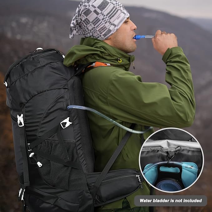 HOMIEE 50L Hiking Backpack Travel Bag Waterproof Camping Rucksack with Rain Cover Lightweight