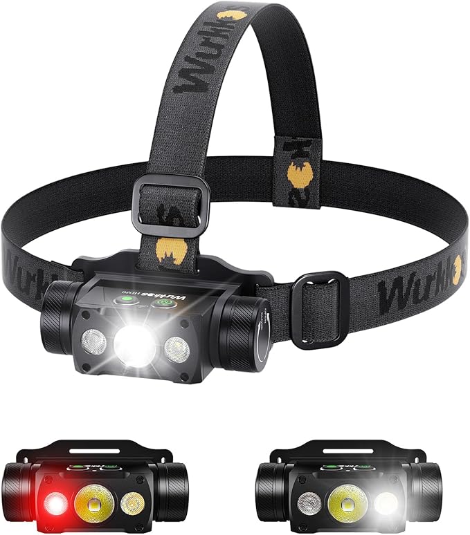 Wurkkos HD50 4000 Lumens Super Bright Headlamp, Head Lamp with Red Light Mode, High CRI, LED