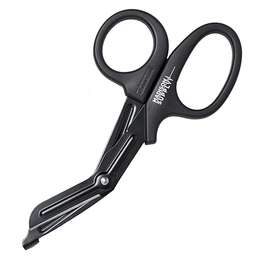 Madison Supply 7.5 Inches Premium Stainless Steel Nurse Scissors - Non-Stick Coated Blades Medical