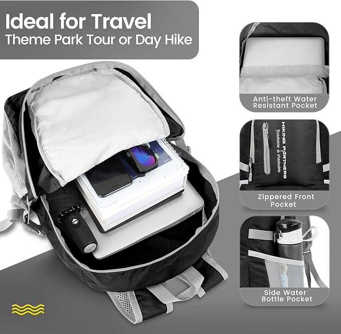 ZOMAKE Lightweight Packable Backpack, 35L Light Foldable Hiking Backpacks Water Resistant