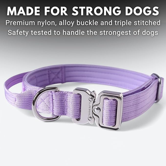 Spark Paws Tactical Dog Collar - Heavy Duty, Premium Quality, Thick and Durable for Large and